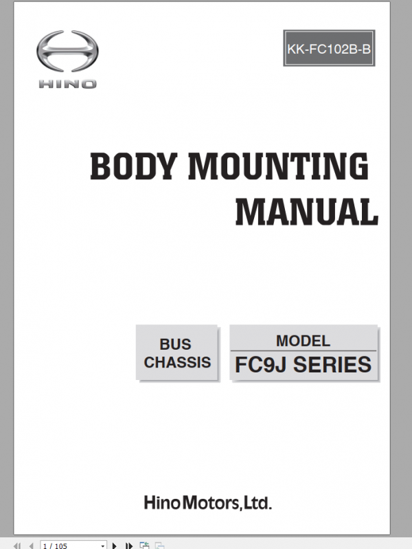 Hino Bus FC9J Series Body Mounting Manual