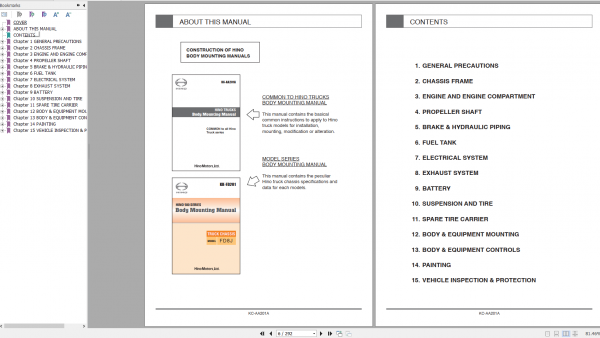 Hino Truck Common All Series Body Mounting Manual 2
