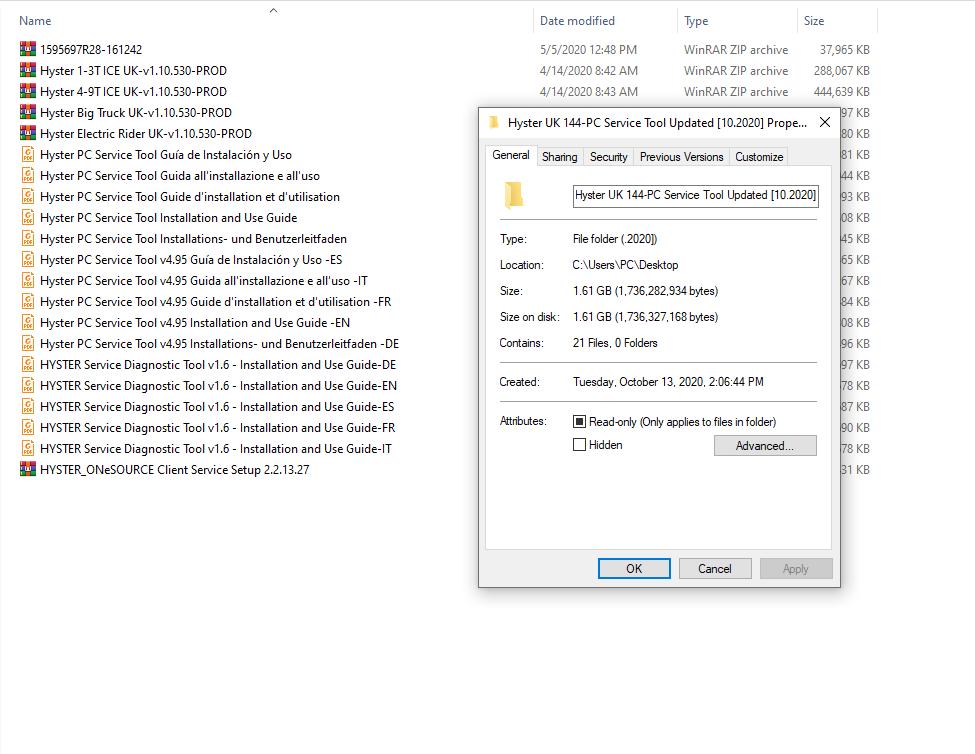 Hyster UK 144 PC Service Tool Updated 102020