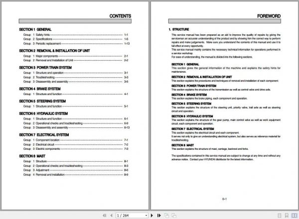 Hyundai Forklift 10BOP 7 13BOP 7 Service Manual 1