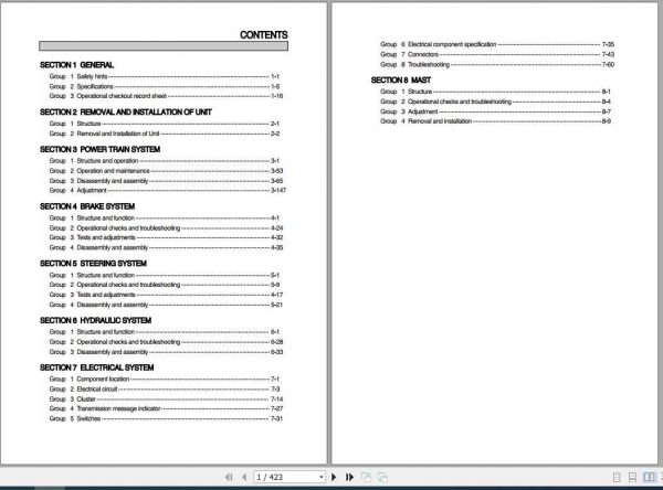Hyundai Forklift 110DF 7 130DF 7 160DF 7 Service Manual 1