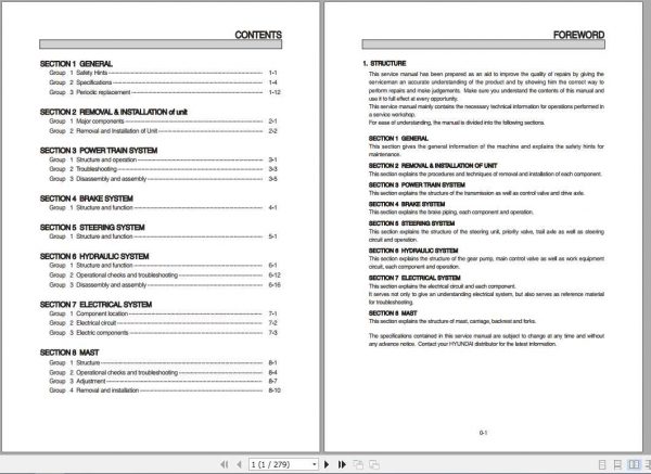 Hyundai Forklift 13BOP 9 Service Manual 1