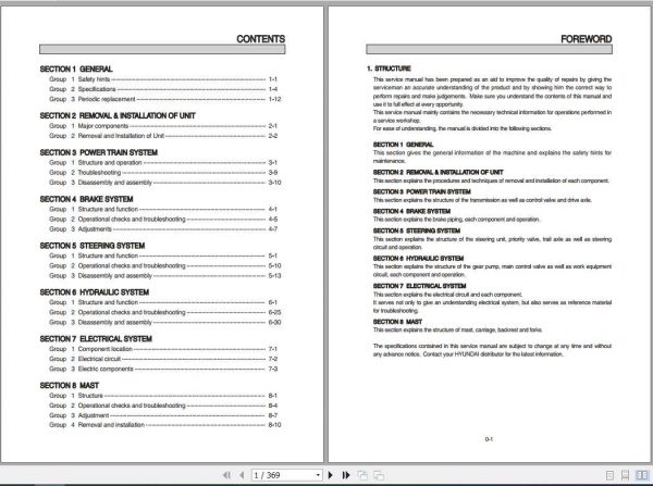 Hyundai Forklift 15BT 9U 18BT 9U 20BT 9U Service Manual 2