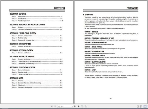 Hyundai Forklift BRP 9 Service Manual 2