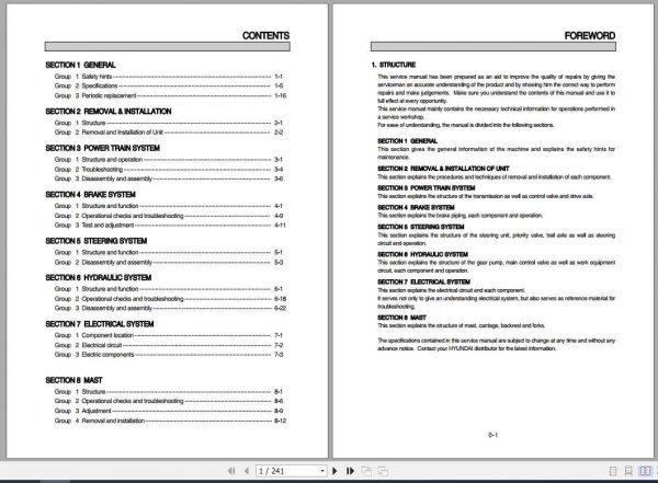 Hyundai Forklift HBR14 7 HBR15 7 HBR18 7 Service Manual 1