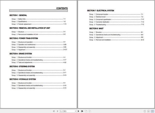 Hyundai Forklift HDF50 7S HDF70 7S Service Manual 1