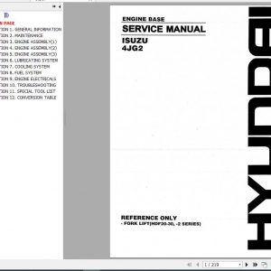 Hyundai Forklift Isuzu 4JG2 Engine Service Manual 1