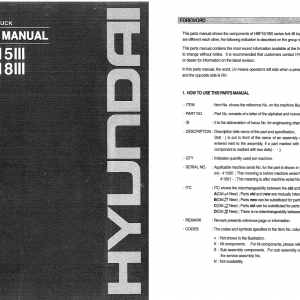 Hyundai Forklift Truck HBF15III 18III Parts ManualENKO 2
