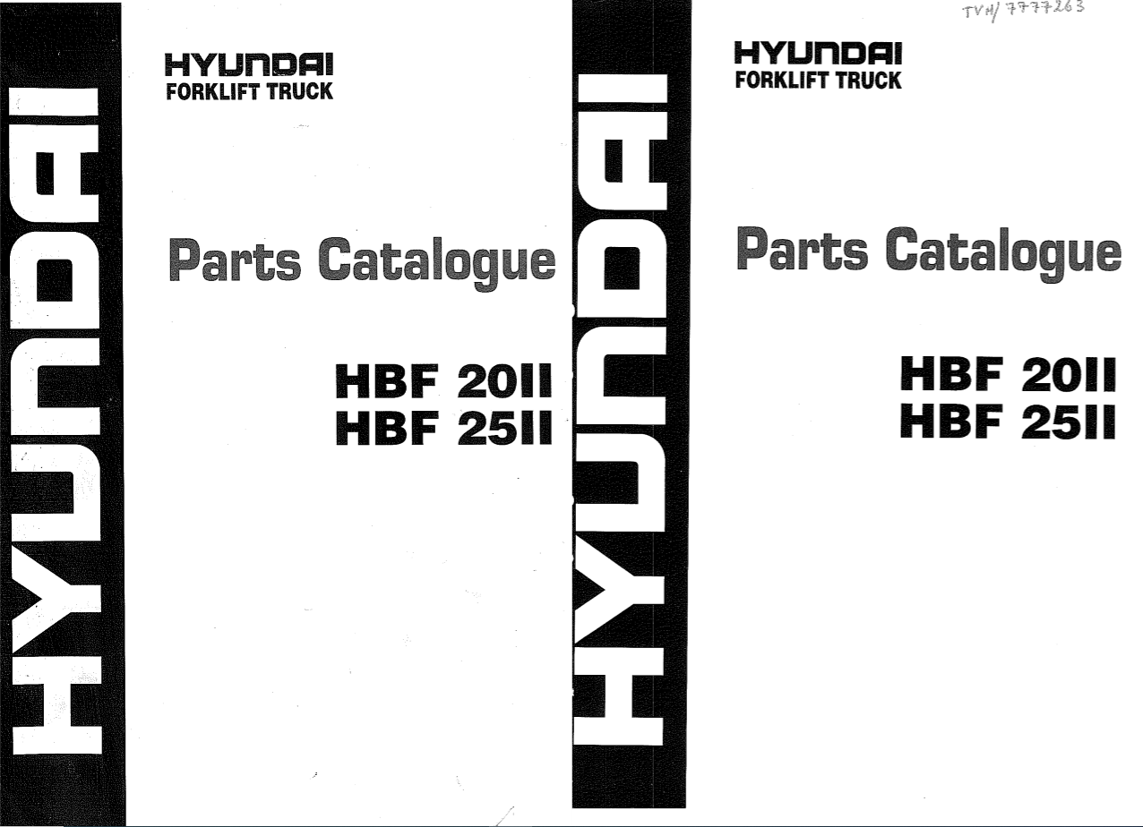 Hyundai Forklift Truck HBF20II 25II Parts ManualENKO 1