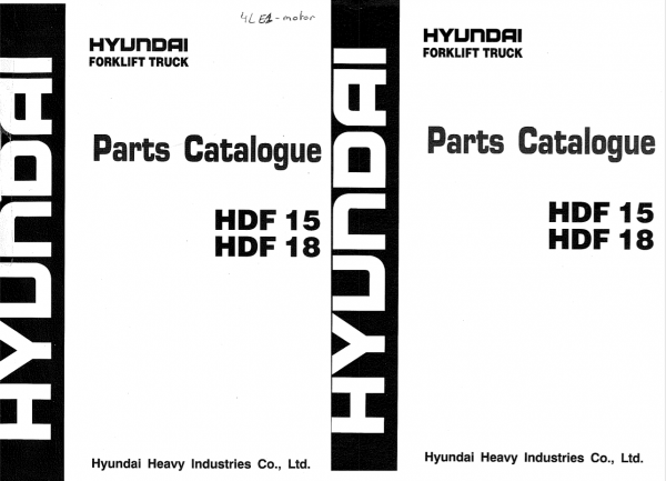 Hyundai Forklift Truck HDF15 18 Parts ManualENKO 1