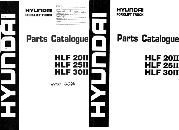 Hyundai Forklift Truck HLF20II 25II 30II Parts ManualENKO 1