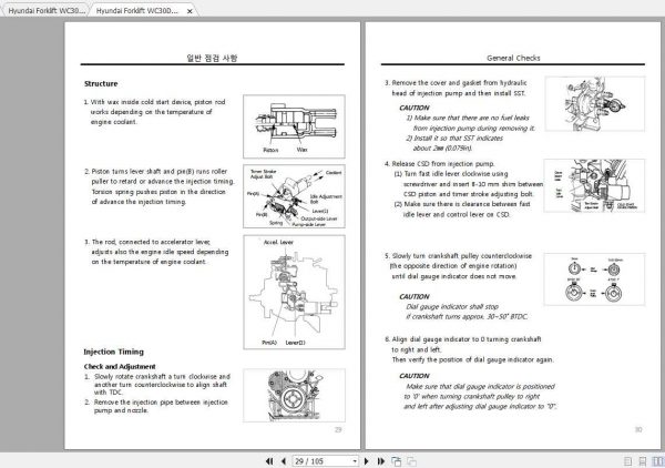Hyundai Forklift WC30D Engine Operation Service Manual 2