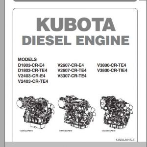Hyundai Kubota V2403 V3800 Engine Operators Manual 1