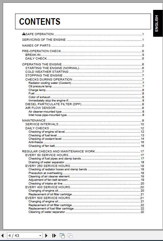 Hyundai Kubota V2403 V3800 Engine Operators Manual 2