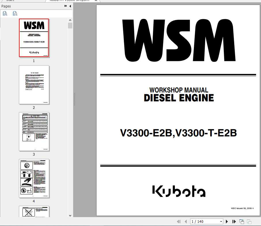 Hyundai Kubota V3300 Engine Service Manual 1