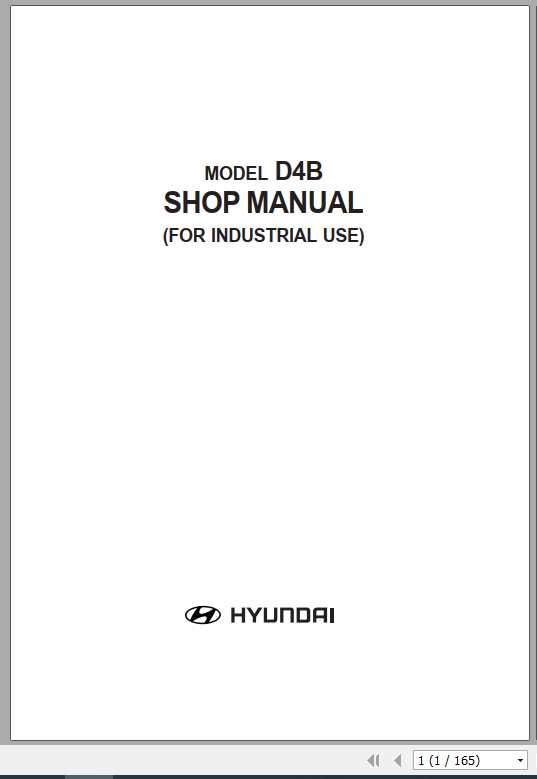 Hyundai Model D4B Engine Shop Manual 1