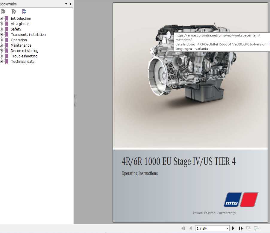 Hyundai Mtu 4R 6R 1000 Engine Operating Instruction 1