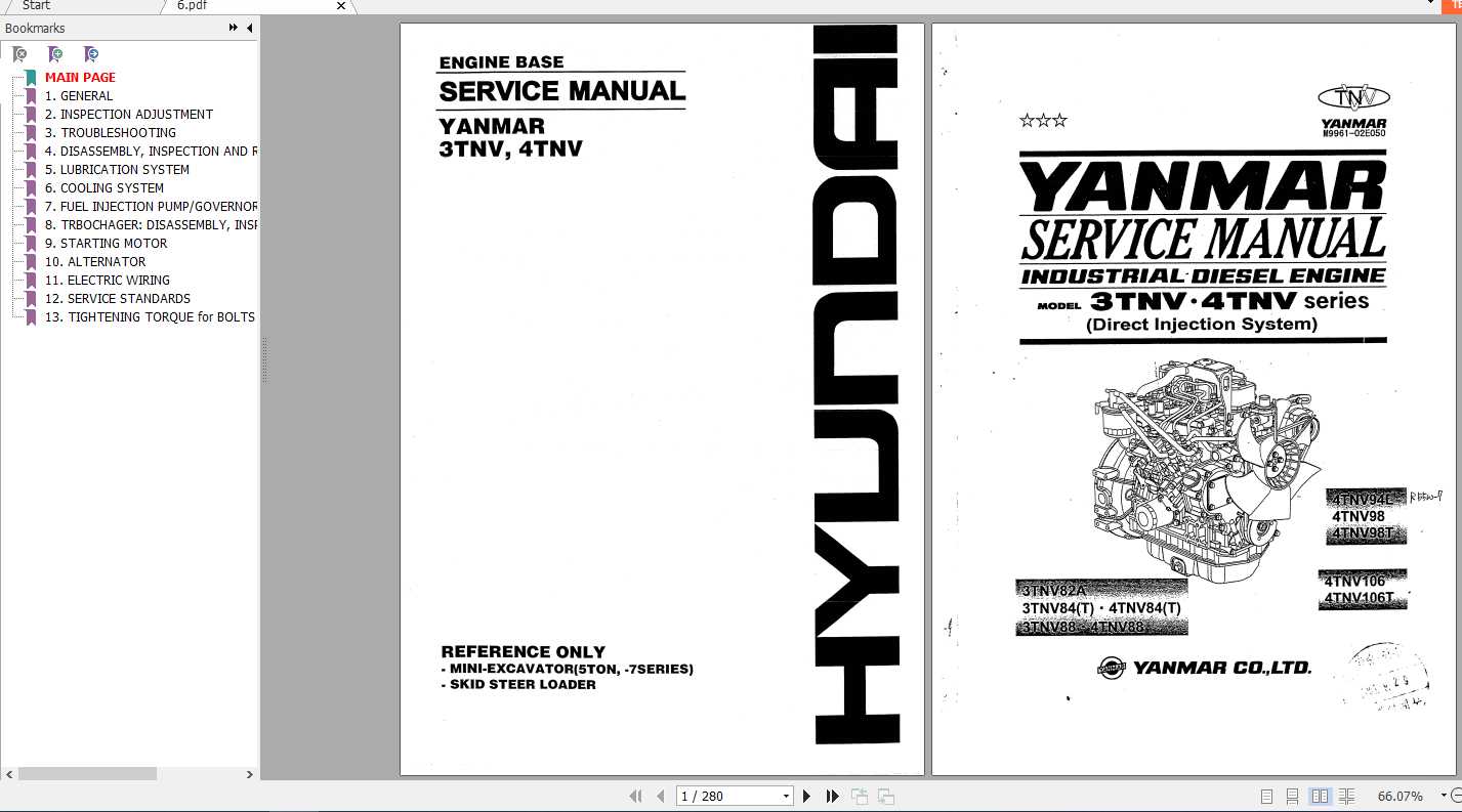 Hyundai Yanmar 3TNV 4TNV Engine Service Manual 1