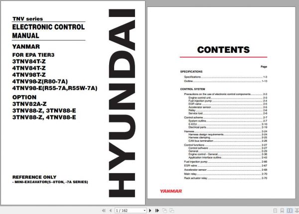 Hyundai Yanmar TNV Series Electronic Control Manual 1