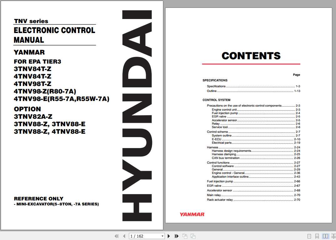 Hyundai Yanmar TNV Series Electronic Control Manual 1