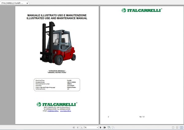 ITALCARRELLI Forklift C40H S Diesel Original Instructions 1