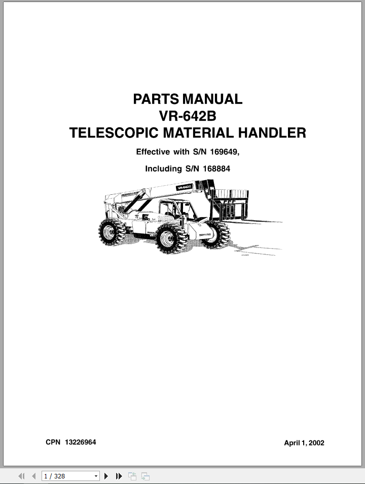Ingersoll Rand VR 642B Telehandler Parts ManualEN 1
