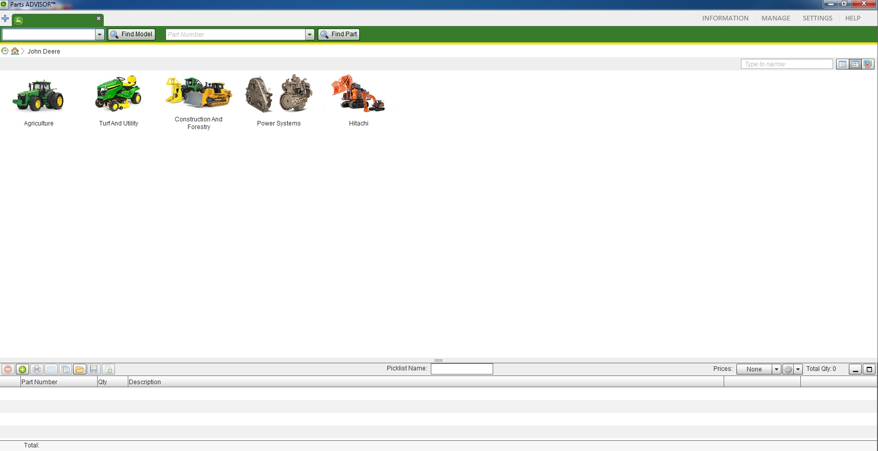 John Deere Hitachi Parts ADVISOR 2