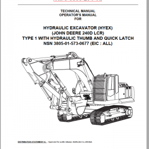 John Deere Hydraulic Excavator 240D LCR Operator Manual