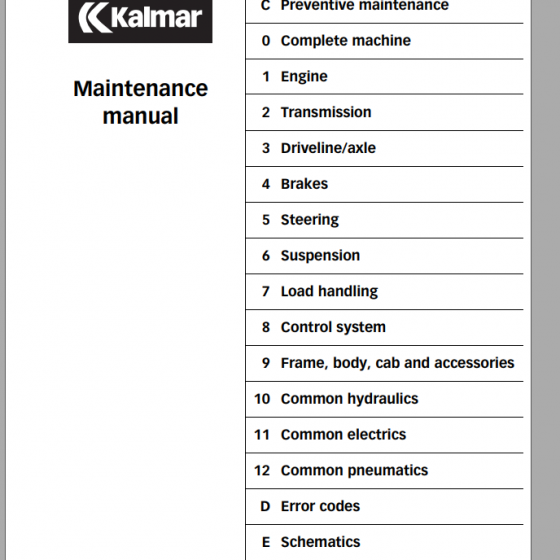Kalmar Forklift DRF 400450 Error Codes List_EN