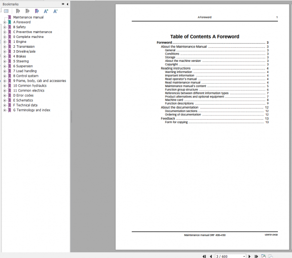 Kalmar Forklift DRF 400–450 Maintenance ManualEN 2