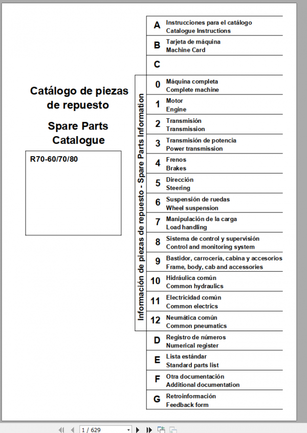 Kalmar Forklift R70 60 R70 R80 Spare Parts BookEN 1