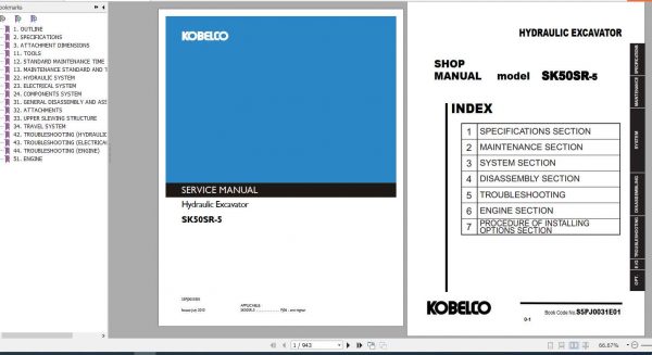 Kobelco Hydraulic Excavator SK50SR 5 Service ManualS5PJ0031E01 1