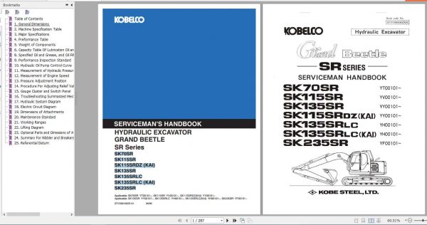 Kobelco Hydraulic Excavator SR Series SK70SR SK235SR HandbookS7YO00100ZE 01 1