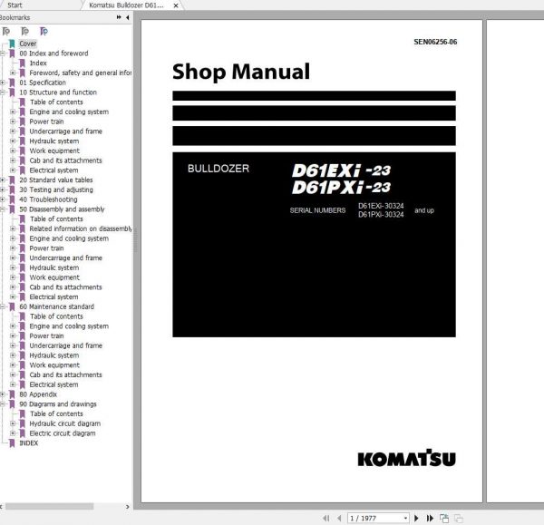 Komatsu Bulldozer D61EXi 23 D61PXi 23 SEN06256 06 SHOP MANUAL2018 1