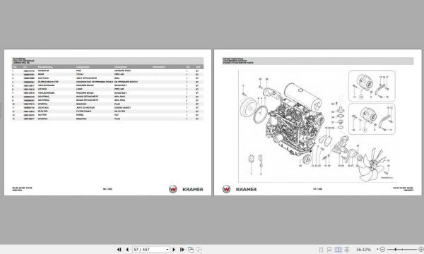 Kramer Wheel Loader 550 5055 5055L Spare Parts List 2