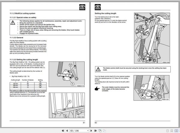 Krone Big Baler Pack 120 70 Multicut Operating Manual 3