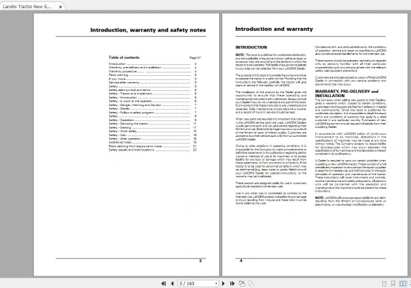 Landini Tractor New Generation 115 180 Operation and Maintenance Manual 2