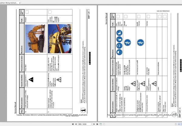 Liebherr Mining Hydraulic Excavator R984B R984C Service Manual09 2020 2