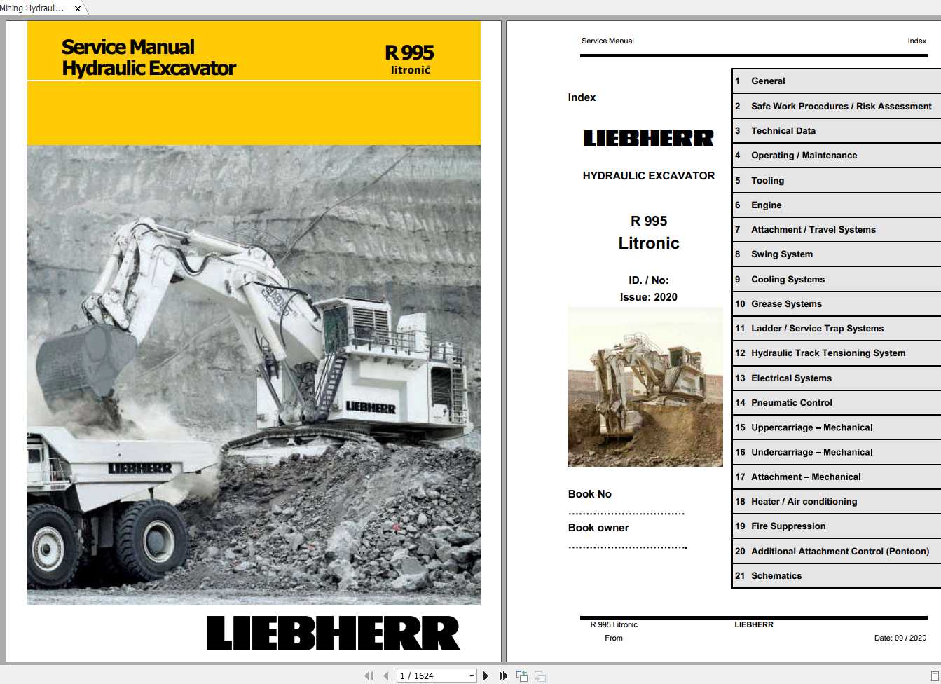 Liebherr Mining Hydraulic Excavator R995 Type593 Service Manual09 2020 1