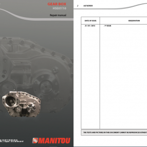 Manitou Gear Box HSE07 10 Repair Manual647409EN 1