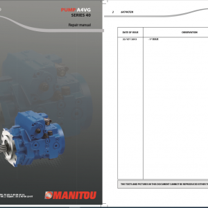 Manitou Hydrostatic Pump A4VG Series 40 Repair Manual647447EN 1