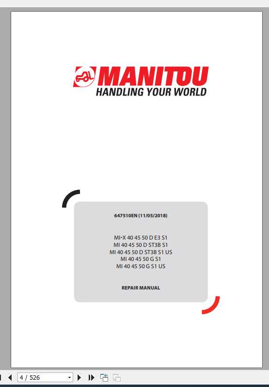 Manitou MI MI X 40 45 50 Repair Manual647510EN 1