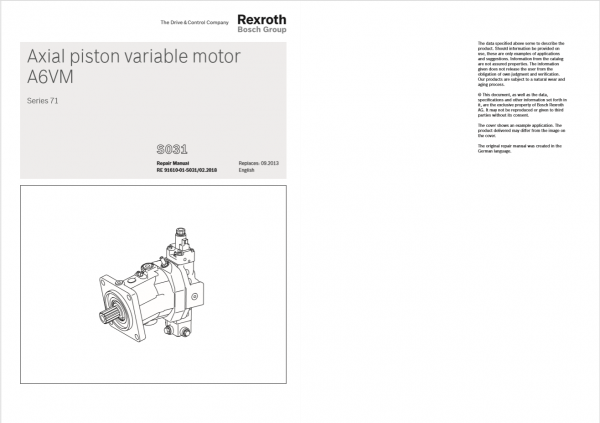 Manitou Motor A6VM Serie 71 Repair Manual647524EN 2