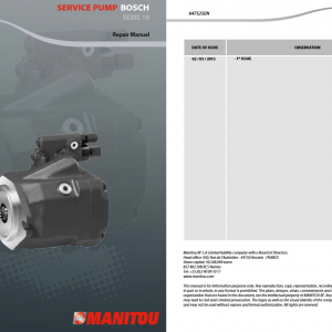 Manitou Service Pump Series 10 Repair Manual647525EN 1