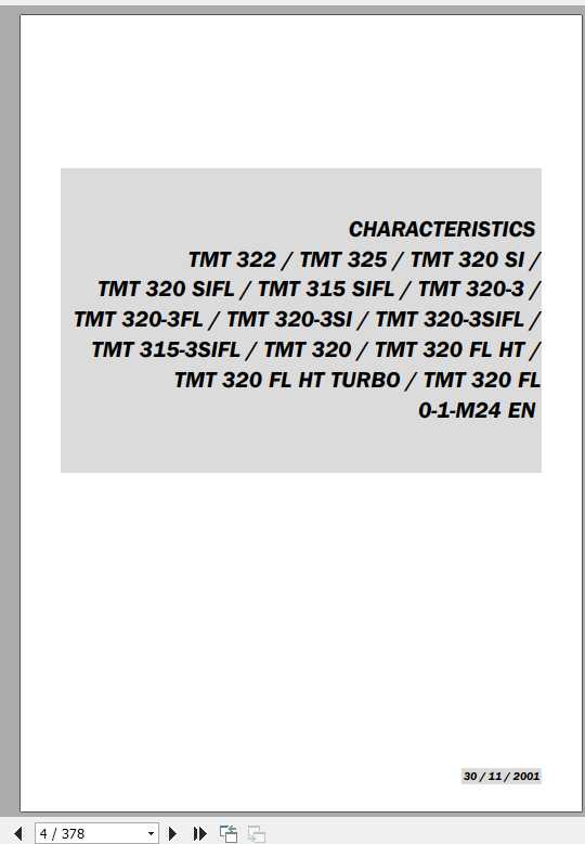 Manitou TMT 315320322 Series Repair Manual