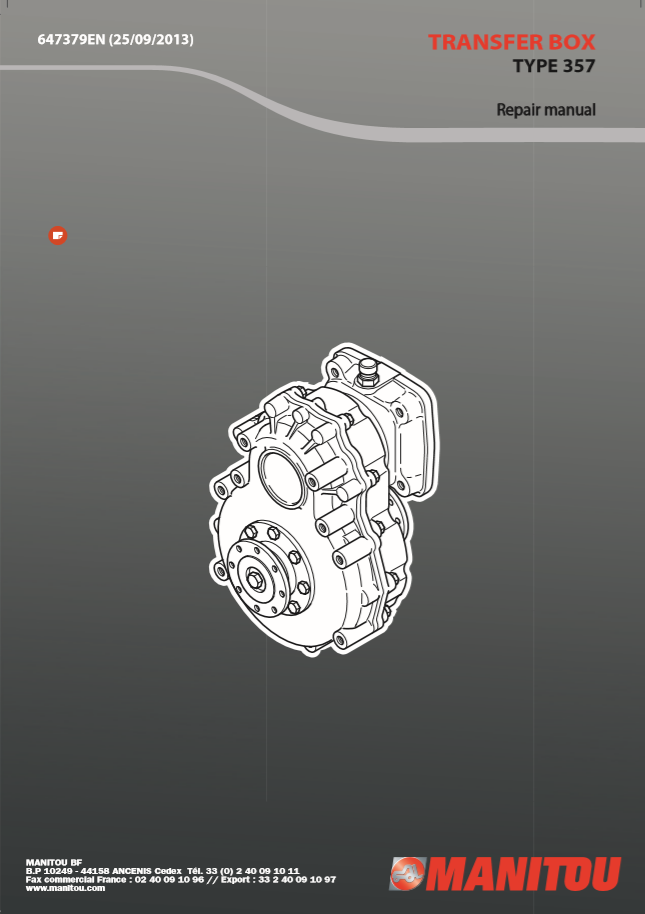 Manitou Transfer Box 357 Repair Manual647379EN 1