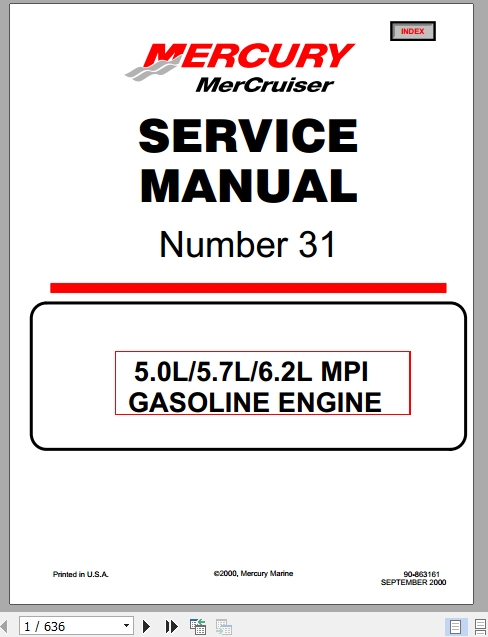 Mercury 50L57L62L MPI Gasonline Engine Service ManualEN 1