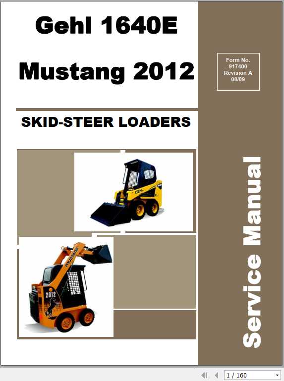 Mustang Skid Steer Loader 20121640E Service Manual917400 RevA 1