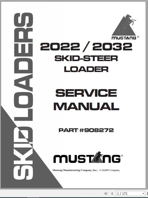 Mustang Skid Steer Loader 2022 2032 Service Manual908272 1