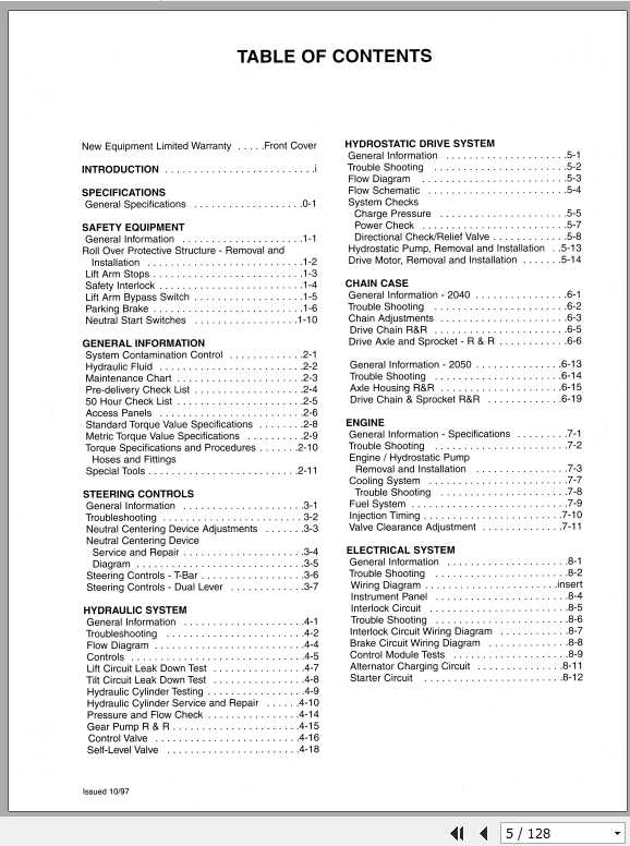 Mustang Skid Steer Loader 2040 2050 Service Manual001 49966 2